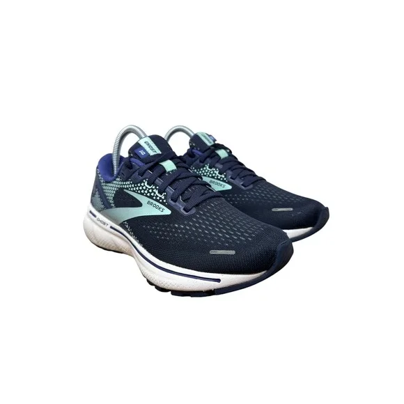 Brooks Ghost 14 Running Shoes Womens 6.5 Navy Blue Aqua Sneakers 1203561B410 - Picture 2 of 11